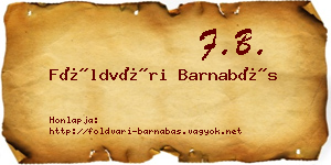 Földvári Barnabás névjegykártya