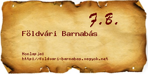 Földvári Barnabás névjegykártya