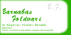 barnabas foldvari business card