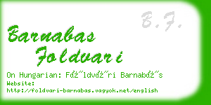 barnabas foldvari business card